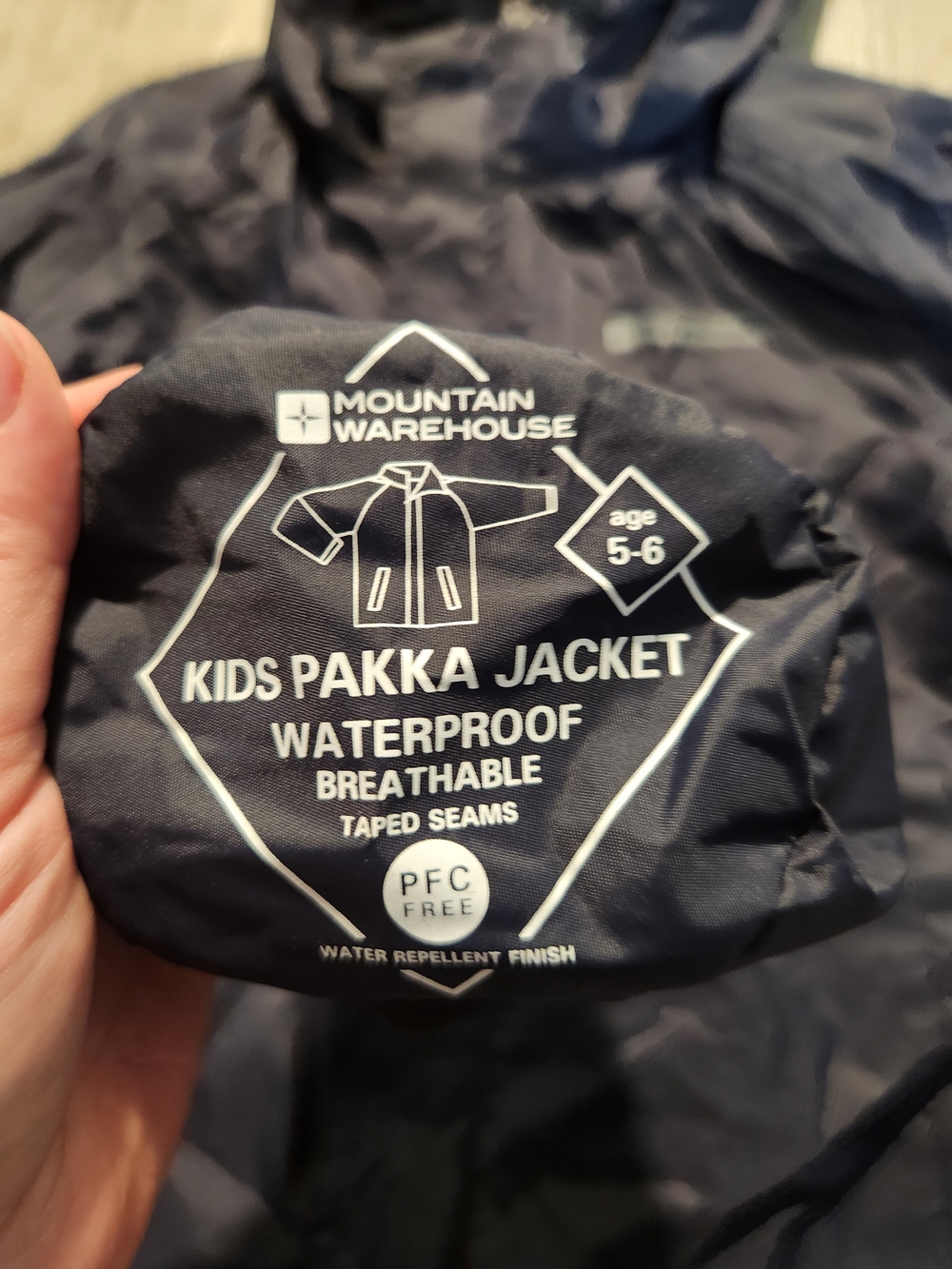 Mountain Warehouse Kids Pakka Jacket Waterproof Raincoat - Navy